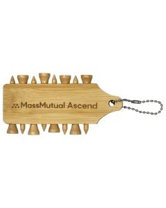 Bamboo Golf Tee Set Keychain